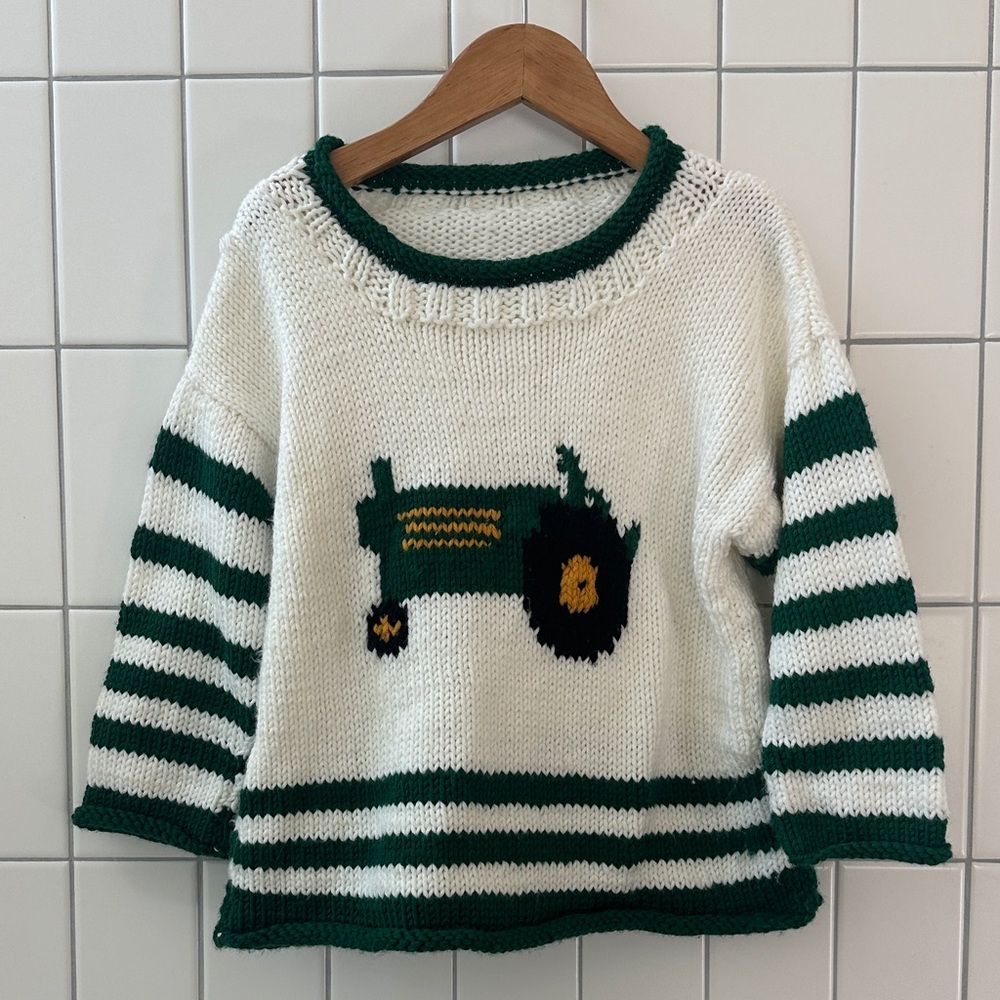 Hand-made John Deere-inspired tractor' Sweater, so lovely